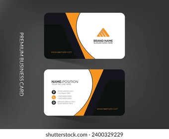 Modern corporate business card template, Creative business card design template, Clean and unique professional business card template, visiting card with mockup and dark background