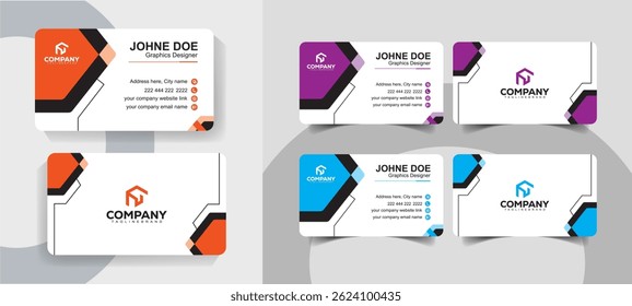 Modern Corporate Business Card Template with Clean and Professional Layout