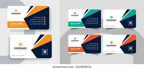 Modern Corporate Business Card Template with Clean and Professional Layout Design