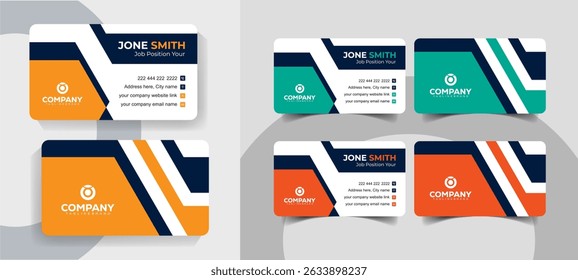 Modern Corporate Business Card Template with Clean and Professional Layout Design