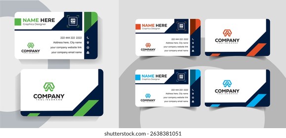 Modern Corporate Business Card Template for Professionals with Clean, Minimal and Editable Design