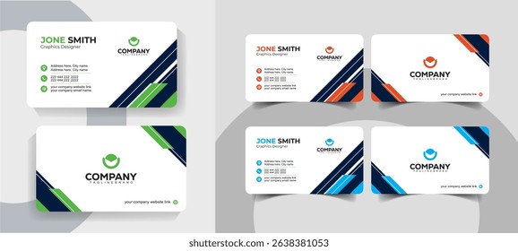 Modern Corporate Business Card Template for Professionals with Clean, Minimal and Editable Design