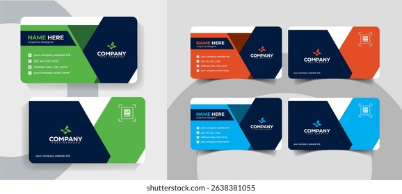 Modern Corporate Business Card Template for Professionals with Clean, Minimal and Editable Design