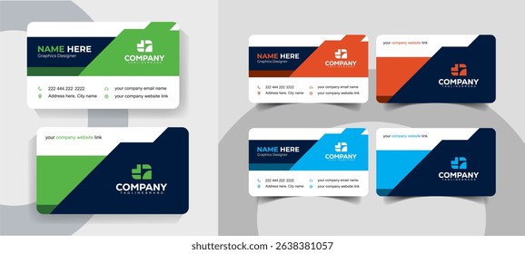 Modern Corporate Business Card Template for Professionals with Clean, Minimal and Editable Design