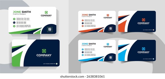 Modern Corporate Business Card Template for Professionals with Clean, Minimal and Editable Design