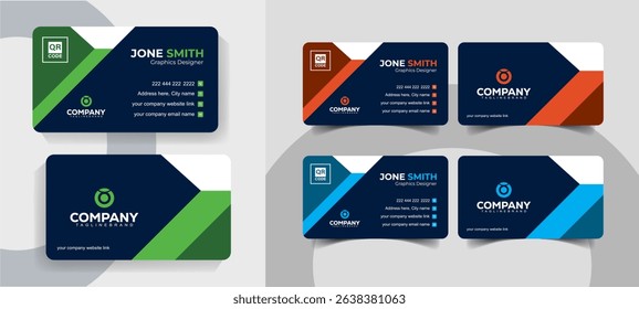 Modern Corporate Business Card Template for Professionals with Clean, Minimal and Editable Design