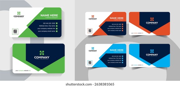 Modern Corporate Business Card Template for Professionals with Clean, Minimal and Editable Design