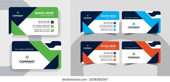 Modern Corporate Business Card Template for Professionals with Clean, Minimal and Editable Design