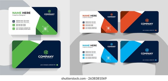 Modern Corporate Business Card Template for Professionals with Clean, Minimal and Editable Design