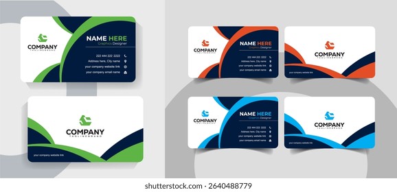 Modern Corporate Business Card Template with Clean and Professional Layout