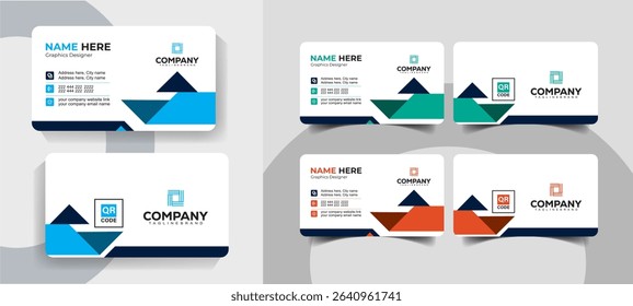 Modern Corporate Business Card Template for Professionals with Clean, Minimal and Editable Design