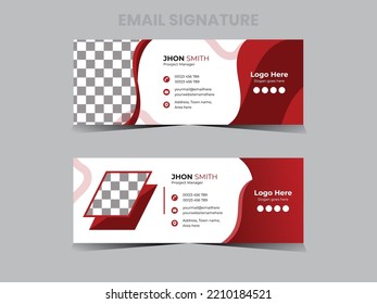 Modern Corporate Business Email Signature template design.clean and elegant layout with  branding identity, web template