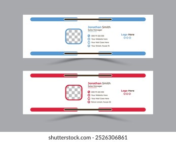 
Modern Corporate business email signature template design or personal email footer template, Professional clean and  email footer signature, Editable personal social media cover design template.