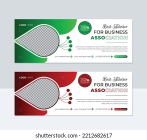 Modern Corporate business  Facebook Cover Design Template. Creative Digital marketing agency Web Banner Templates for Social Media Post with two colors scheme.