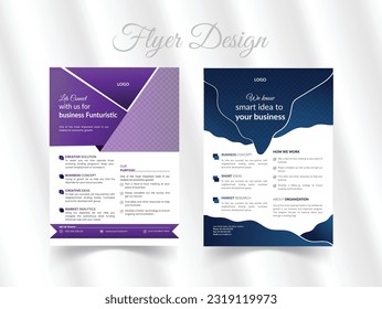 Modern corporate business flyer design. A4 size flyer template with 2 design. Best flyer template for marketing.