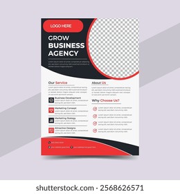 Modern Corporate Business Flyer Design Template: Professional, Clean, and Customizable Layout for Marketing and Branding.