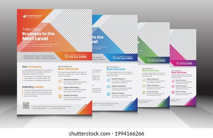 Modern Corporate Business Flyer Leaflet Brochure Cover Vector Template Design with Colorful Concept