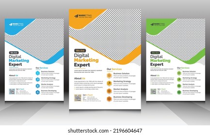 Modern Corporate Business Flyer Leaflet Template Design, Abstract Flyer Brochure Cover Vector Design, Annual Report, Business Proposal, Promotion, Advertise, Publication Layout