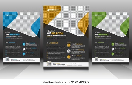 Modern Corporate Business Flyer Leaflet Template Design, Abstract Flyer Brochure Cover Vector Design, Annual Report, Business Proposal, Promotion, Advertise, Publication Layout