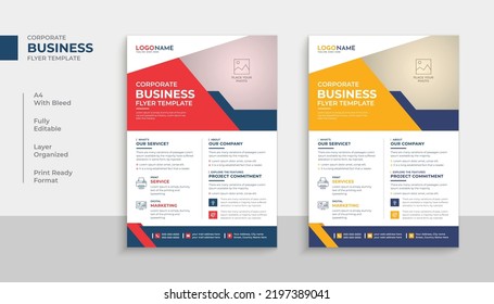 Modern corporate business flyer or poster template design