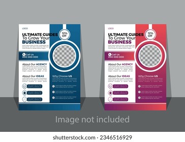 Modern corporate business flyer template set with green and blue color. marketing,business proposal,promotion,advertise,publication,cover page.