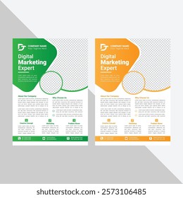 Modern corporate business flyer template for creative marketing agency