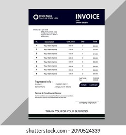 Modern corporate business invoice template