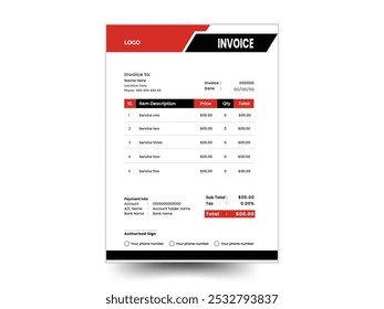 Modern corporate business invoice template design