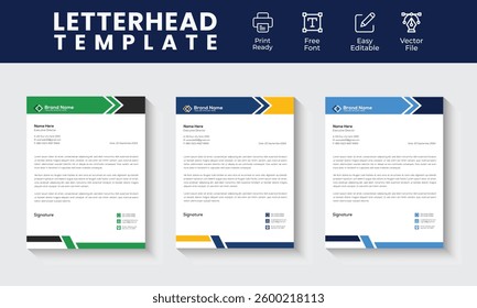 Modern Corporate business Letterhead Design Template Business Letterhead Pad Design