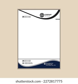 Modern corporate business letterhead simple and clean a4 size with bleed vector design
