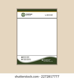 Modern corporate business letterhead simple and clean a4 size with bleed vector design