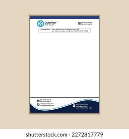 Modern corporate business letterhead simple and clean a4 size with bleed vector design