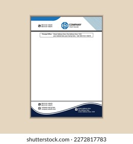 Modern corporate business letterhead simple and clean a4 size with bleed vector design