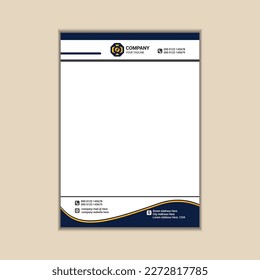 Modern corporate business letterhead simple and clean a4 size with bleed vector design