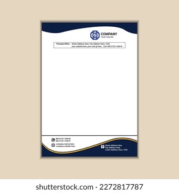 Modern corporate business letterhead simple and clean a4 size with bleed vector design