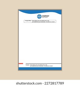 Modern corporate business letterhead simple and clean a4 size with bleed vector design