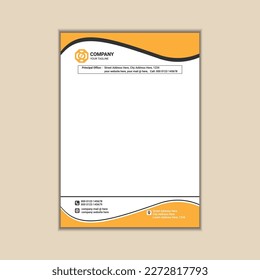 Modern corporate business letterhead simple and clean a4 size with bleed vector design