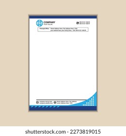 Modern corporate business letterhead simple and clean a4 size with bleed vector design