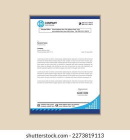 Modern corporate business letterhead simple and clean a4 size with bleed vector design