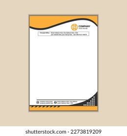 Modern corporate business letterhead simple and clean a4 size with bleed vector design