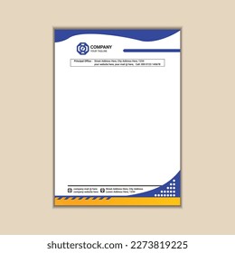 Modern corporate business letterhead simple and clean a4 size with bleed vector design