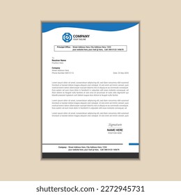 Modern corporate business letterhead template a4 size with bleed vector design