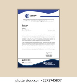 Modern corporate business letterhead template a4 size with bleed vector design