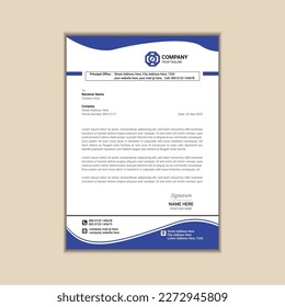 Modern corporate business letterhead template a4 size with bleed vector design