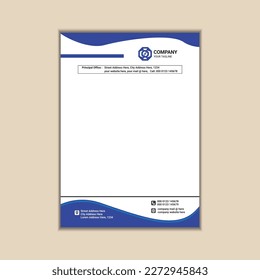 Modern corporate business letterhead template a4 size with bleed vector design