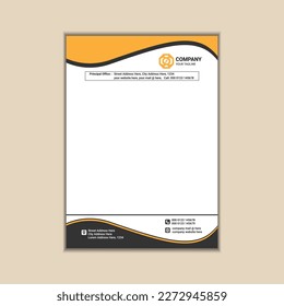 Modern corporate business letterhead template a4 size with bleed vector design