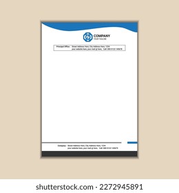 Modern corporate business letterhead template a4 size with bleed vector design