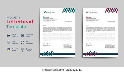 Modern corporate business letterhead  vector template design