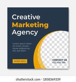 Modern corporate business marketing agency for social media post template concept.