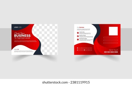 Modern Corporate business postcard design template, simple and Clean Modern Minimal digital marketing agency postcard and EDDM Postcard design